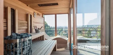 Panoráma szaunaház modern kivitelben