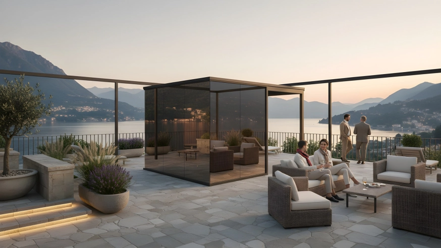 minimalista tükörszauna iSauna Design