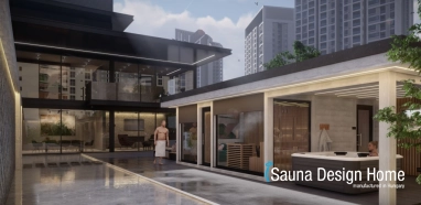 Kültéri szaunaház - modern letisztult formával, energia takarékos megoldásokkal