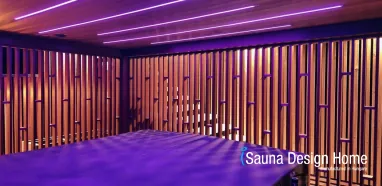 Jacuzzi fa lamellás wellness térben Jacuzzi fa lamellás wellness térben