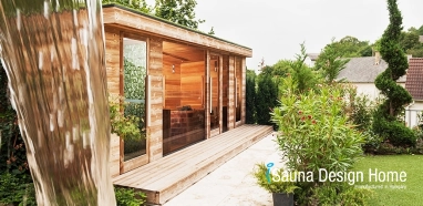 Komfort szaunaház wellness kertben