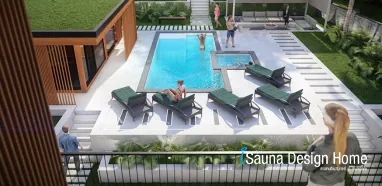 Egyedi szaunaház és medence Egyedi szaunaház és medence